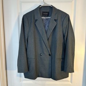 Banana Republic Grey Double Breasted Blazer, size 18 P